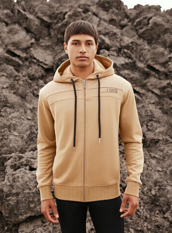 Camel Signature Luxe Zip-Up Hoodie