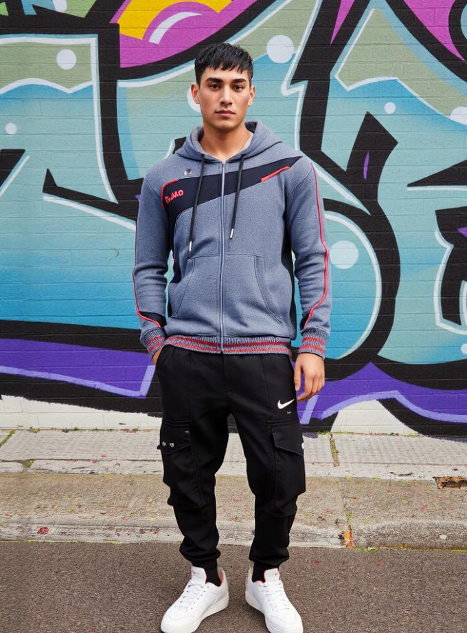 Grey JAKO Premium Fleece-Lined Hoodie